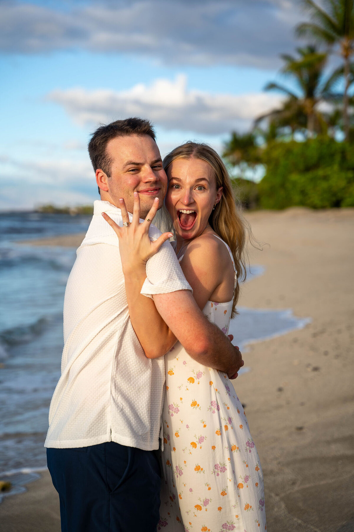 Proposal photos on the beach for Big Island photography
