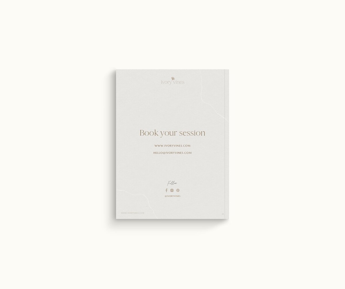 Neutral pricing guide template for photographers Ivory Vines  14