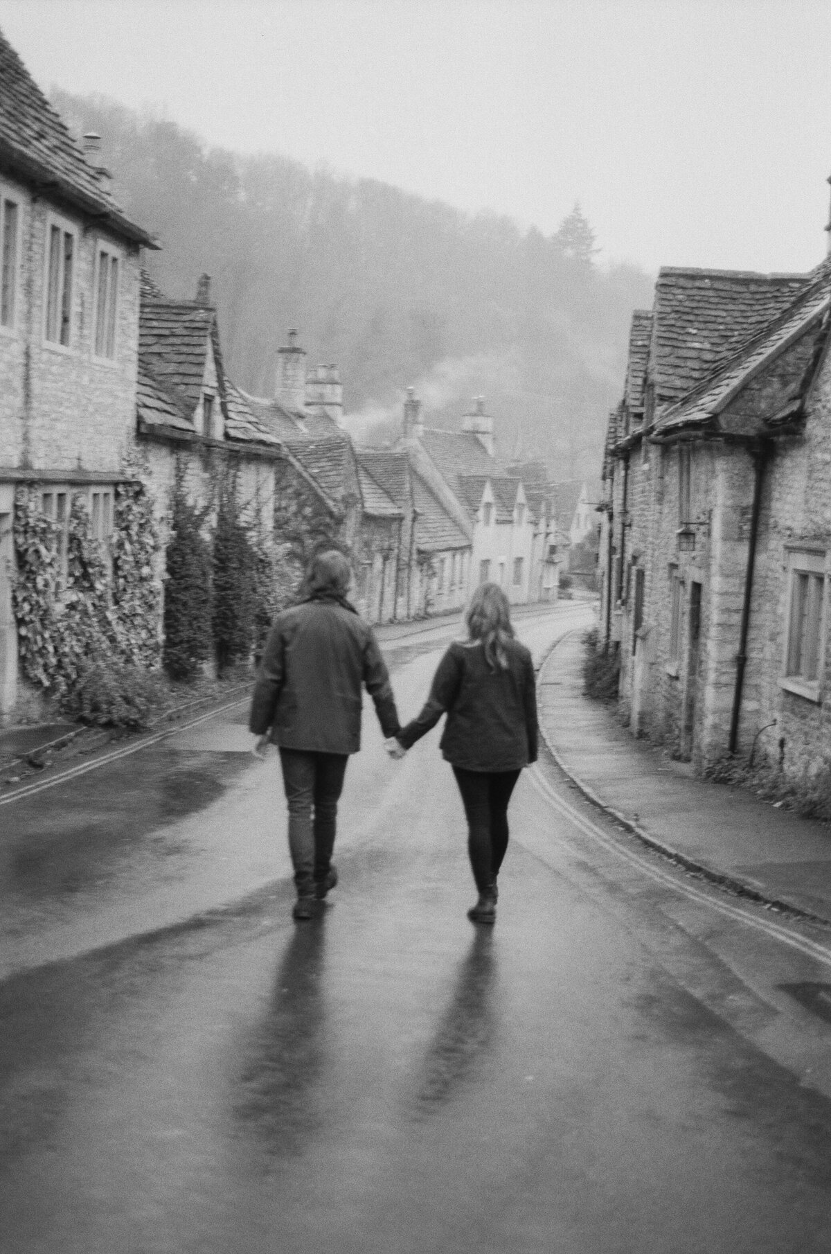 Engagement portraits in Castle Combe, Cotswolds