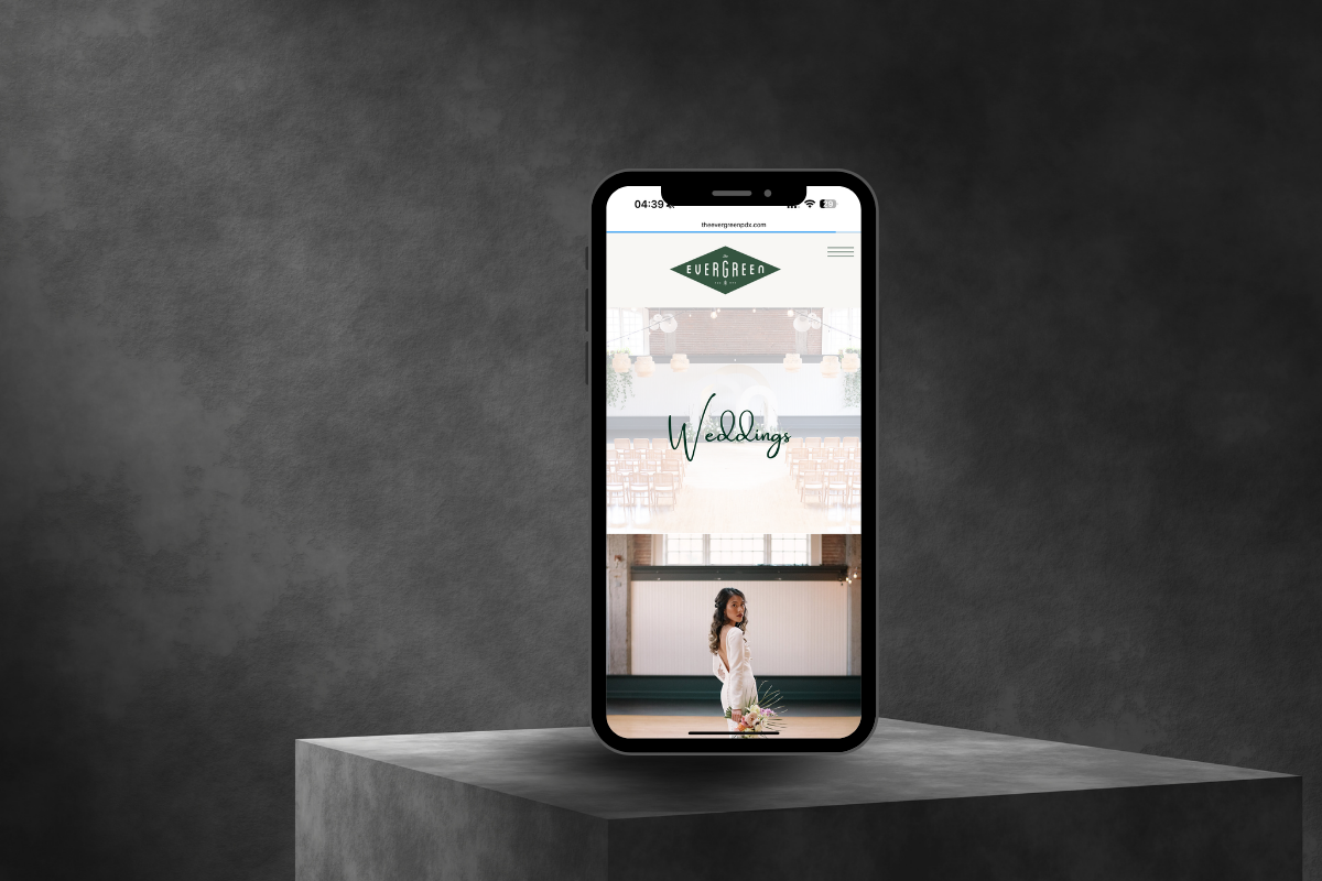 custom Showit website design for The Evergreen, a Portland Wedding Venue