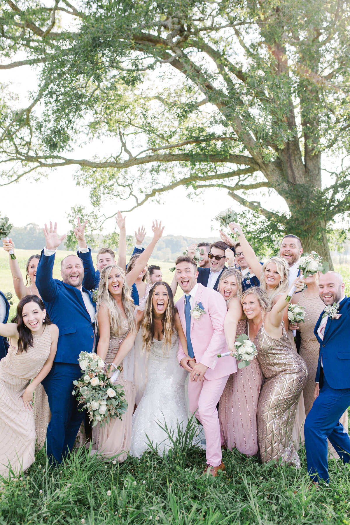 Blush pink and blue wedding in West Virginia