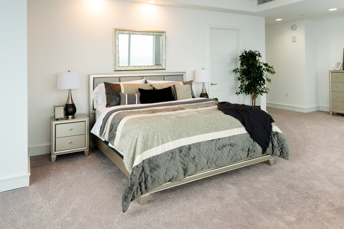 bedroom with beige accents