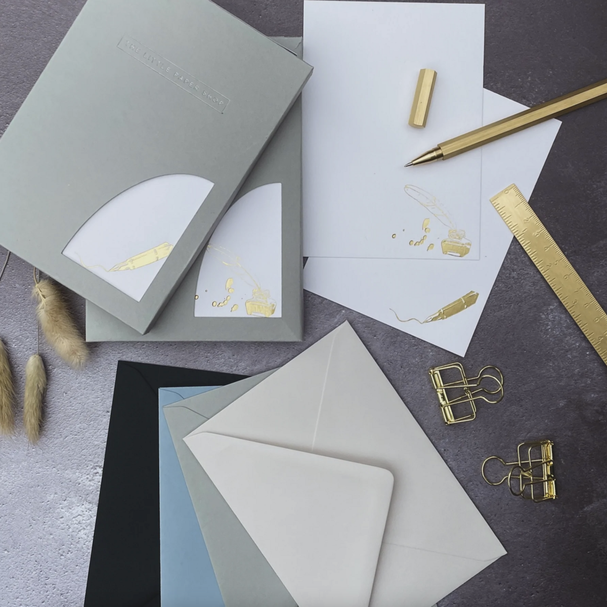 Flat lay of Correspondence sets created by TLPS