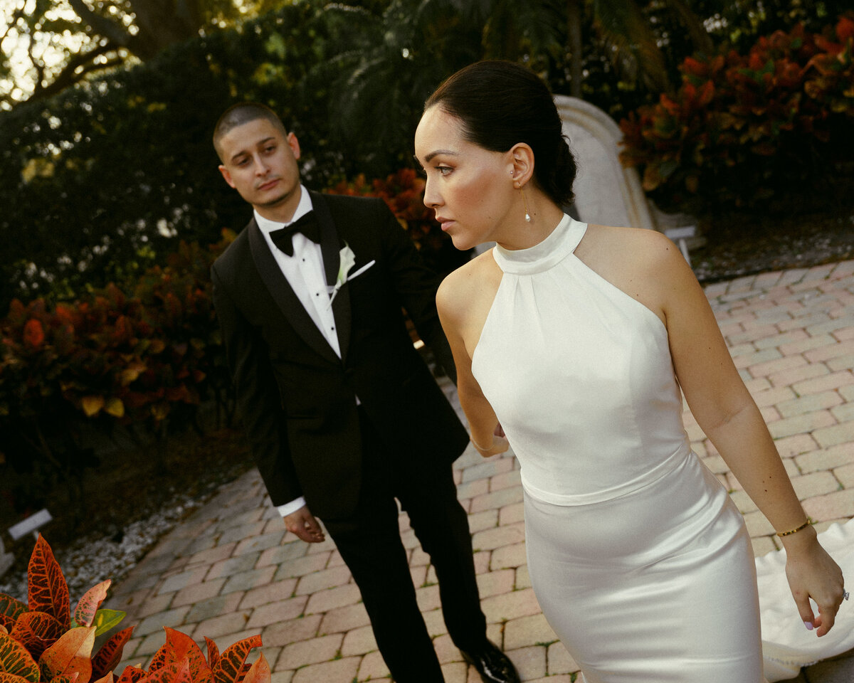 Intimate micro-wedding at St. Gregory's Church in Miami.