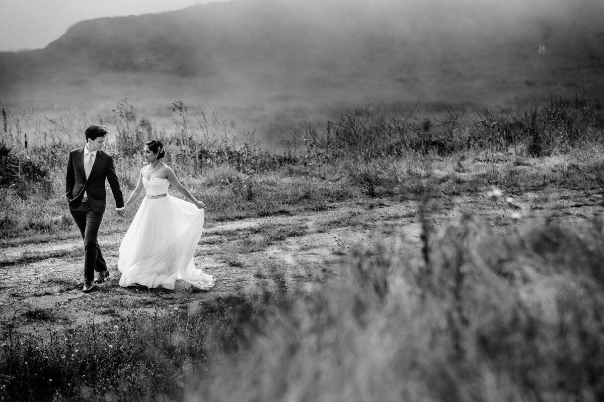 bride and groom walking together In el paso texas