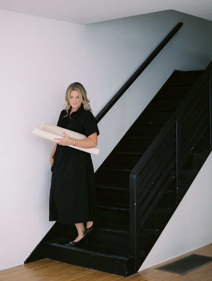photographer holding styling mat brand session with film