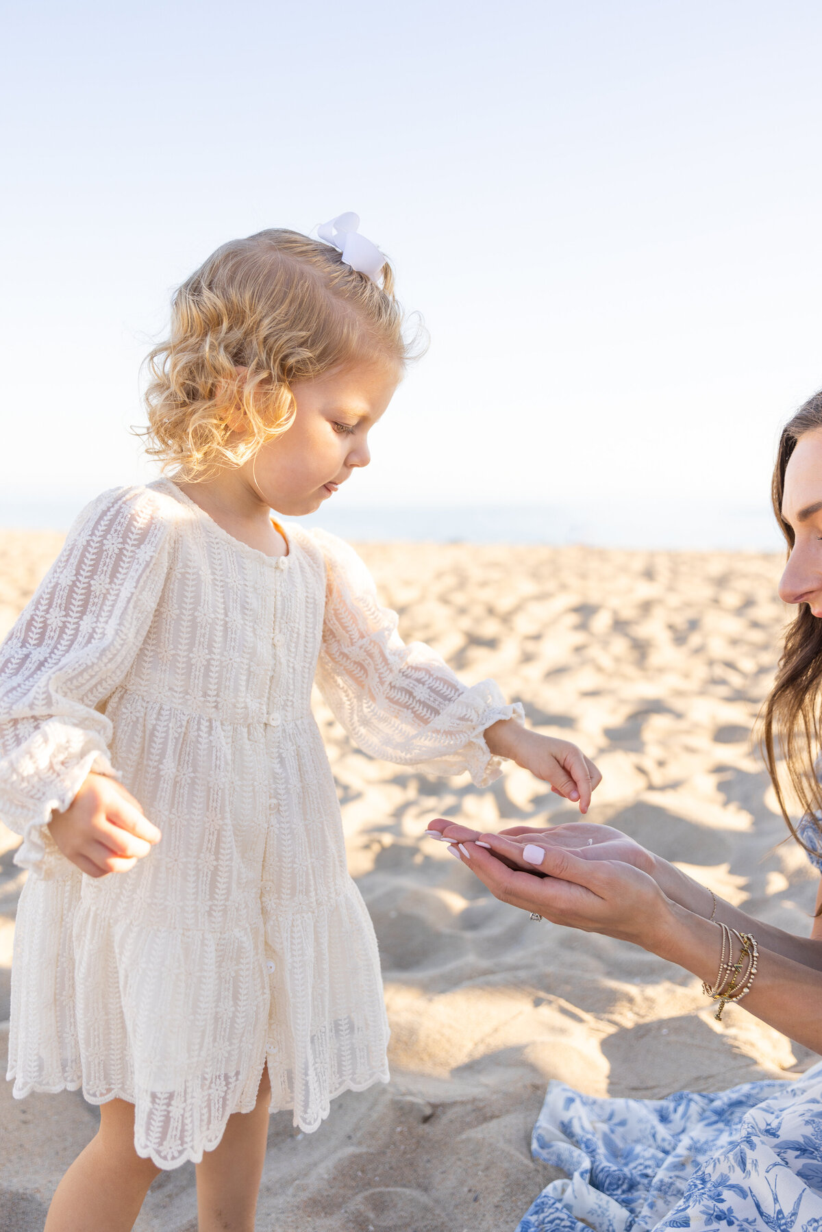 candid photo of daughter and mom