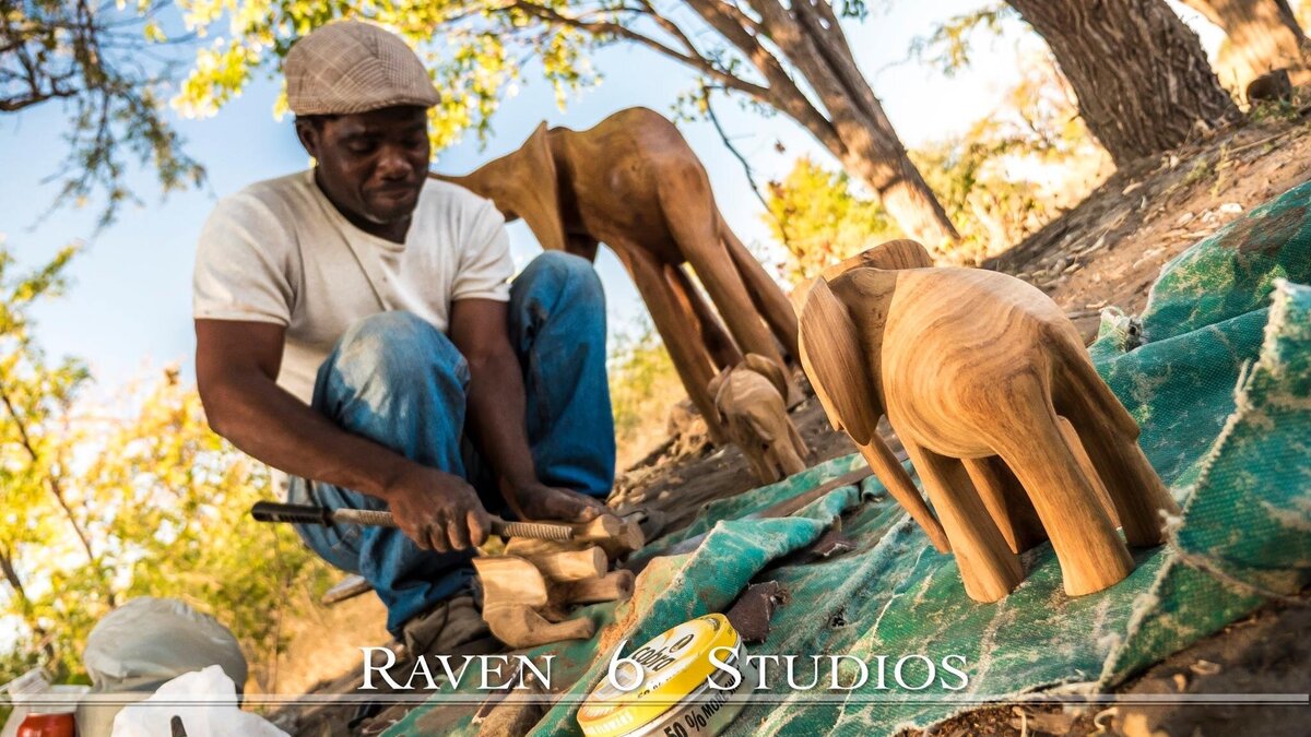 Raven 6 Studios and Jason Miller filming elephant scuplture creation in Namibia