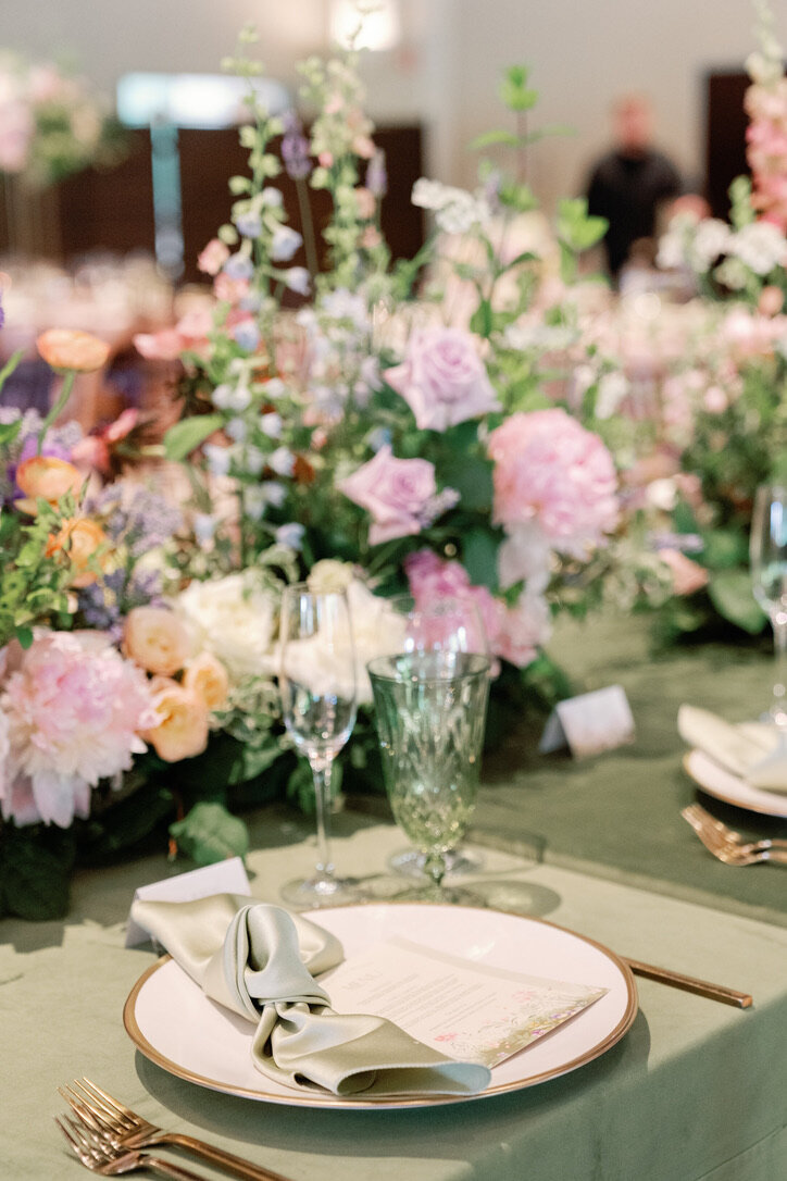 luxury table centerpiece , meadow, spring flowers