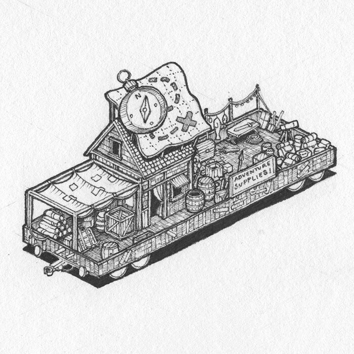 Pen and Ink Illustration of Inktober 2023 prompt: Map