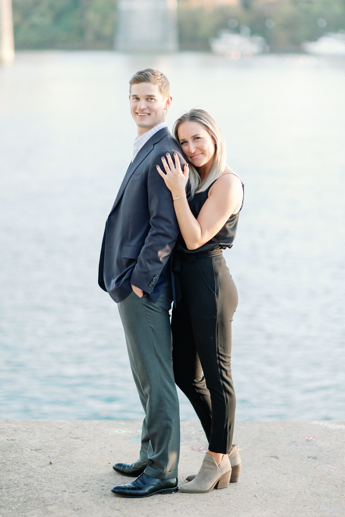 Wesley and Ellie Proposal - Coolidge Park, Chattanooga Tennessee - World Wide Engagement Photographer - Alaina René Photography-85
