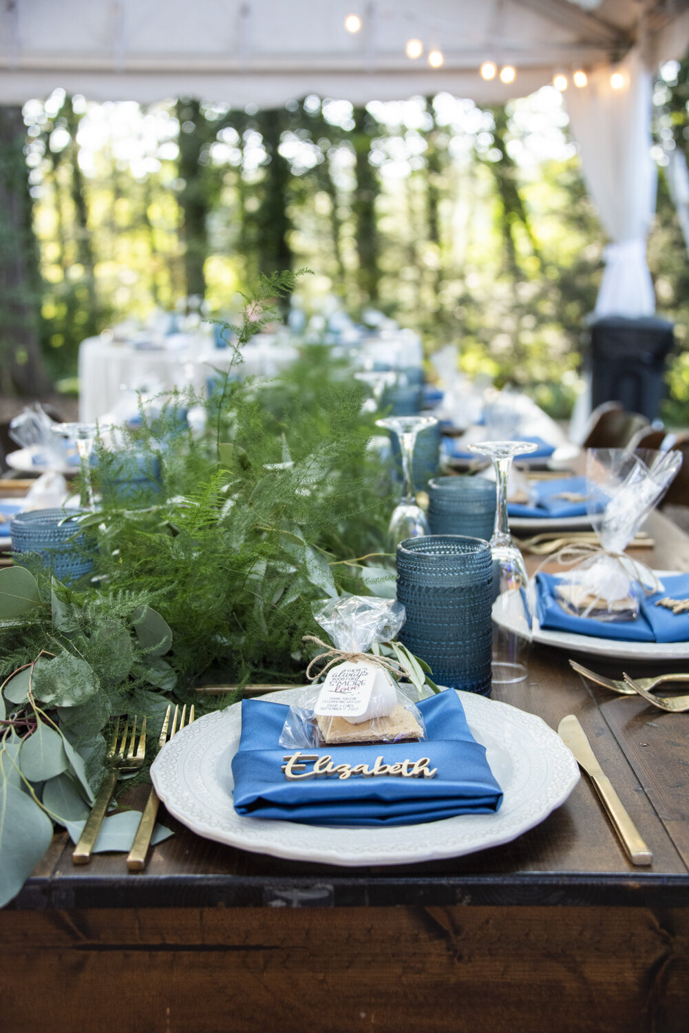 Reception table decor at Twisty Maple wedding