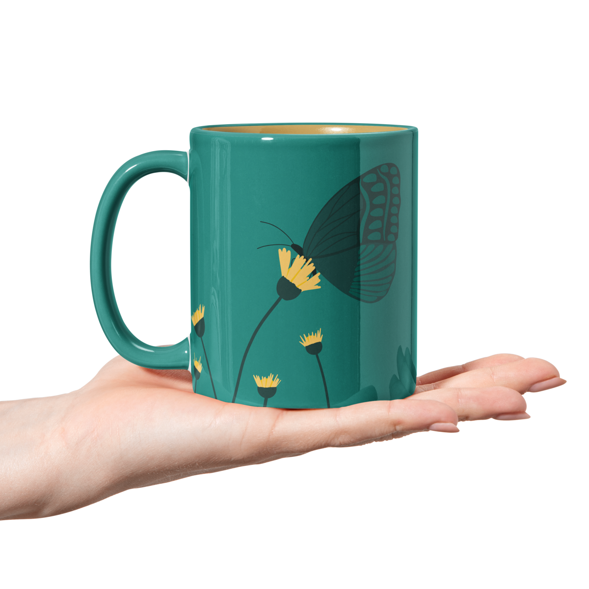 Pears Well Butterfly Mug in Hand