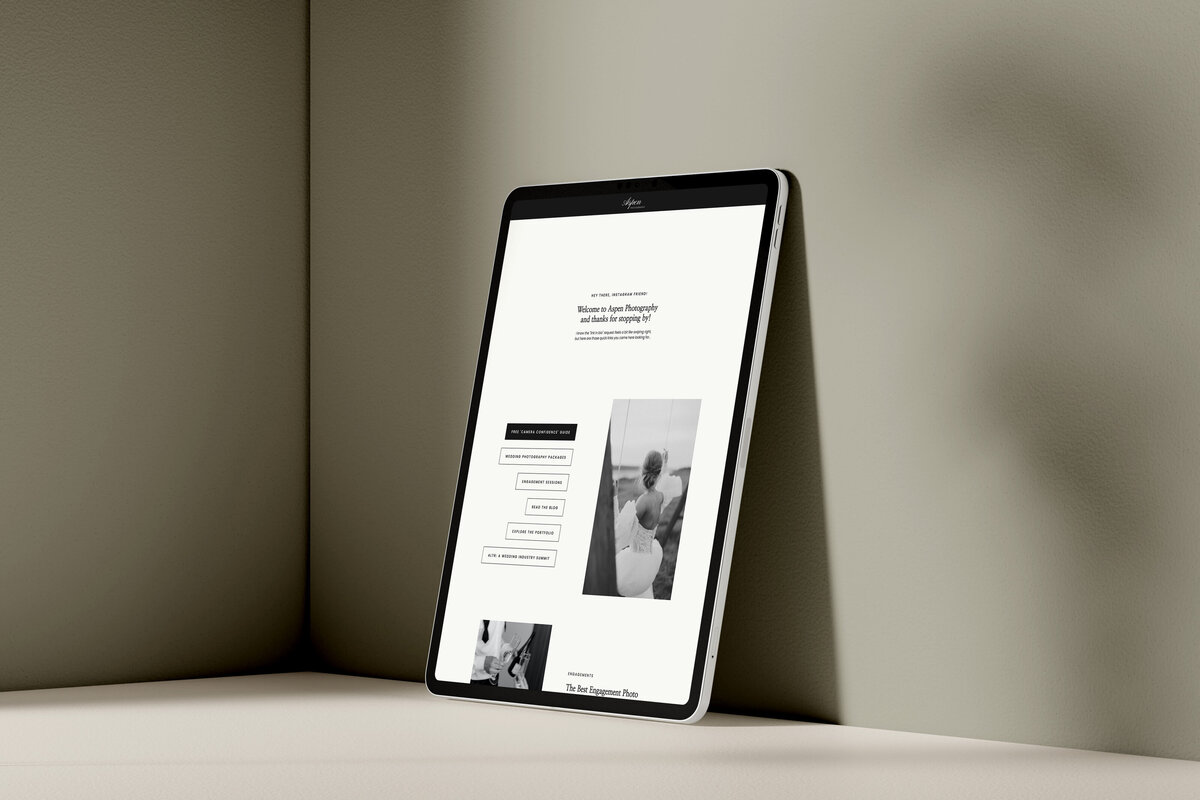 Free Showit Template Mockup iPad