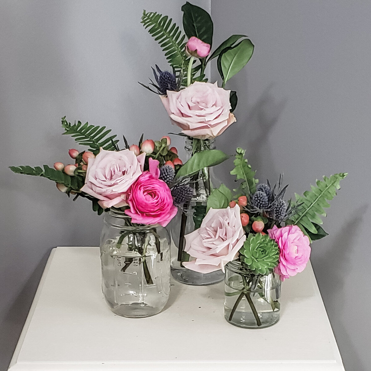 Maryland-wedding-florist-Botanical-Sweet-Collections-bottle-trio