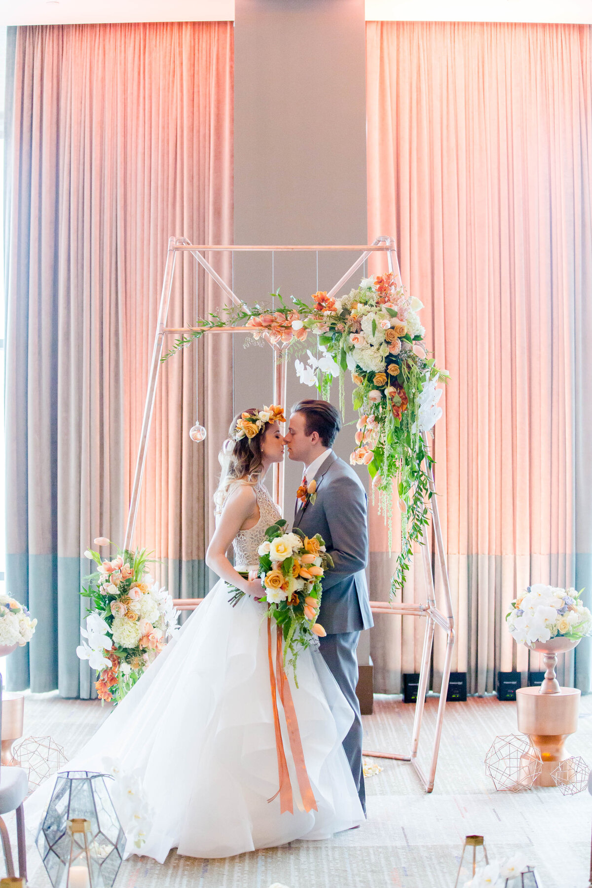 wedding ceremony first kiss at fairmont hotel