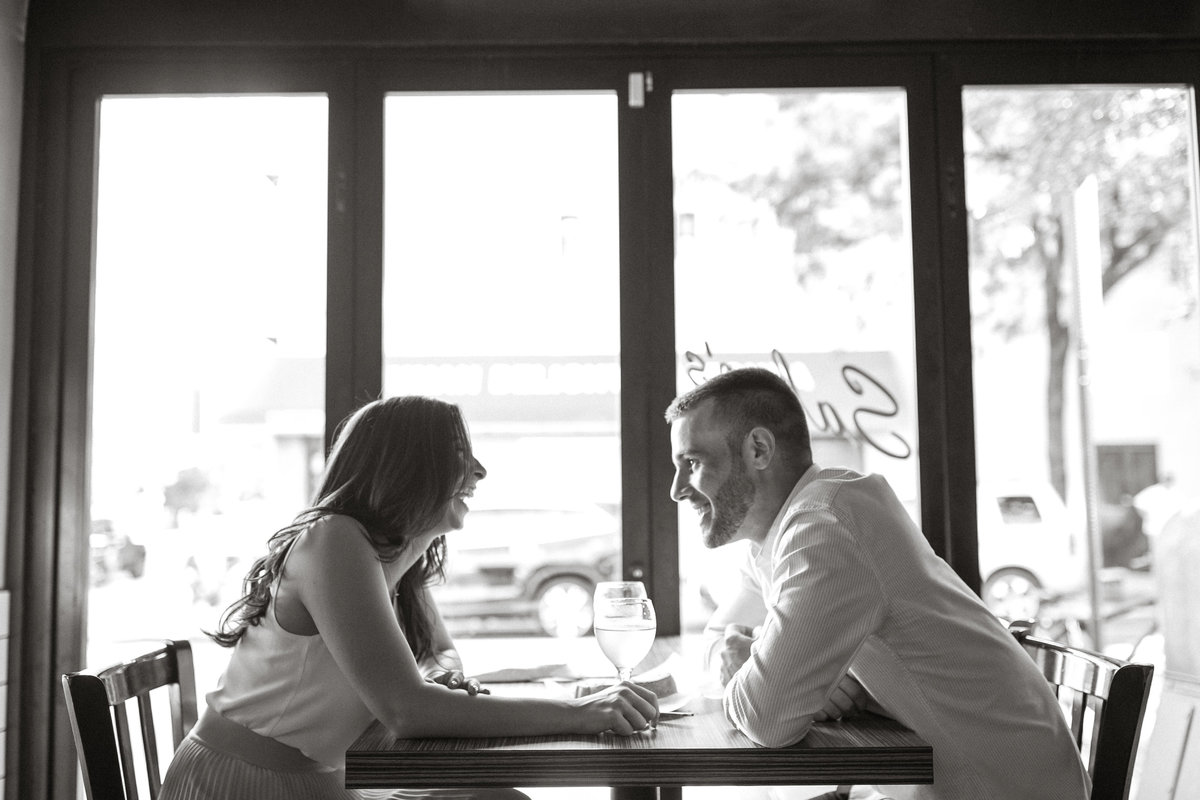 New York City couple, photographed at their favorite pizza parlor, photography by Sweetwater.