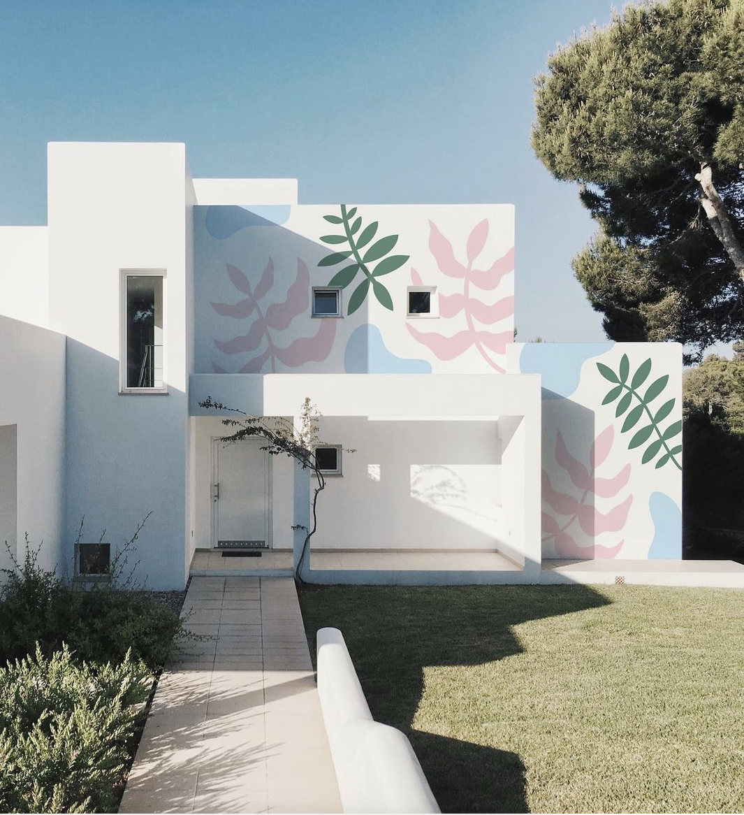 Custom Botanical Plant Mural Concept by Kelly Packard in St. Pete, Florida