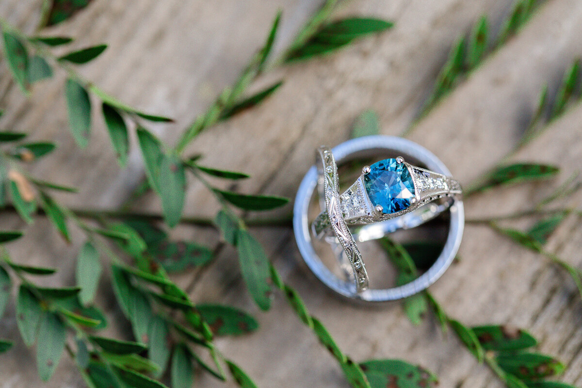 Unique wedding rings with ferns