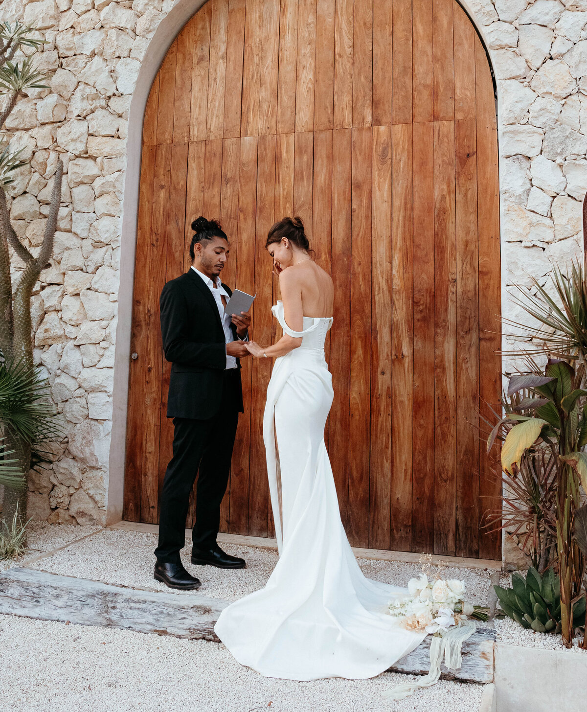 2. Getting ready - Tulum, Mexico wedding -1994