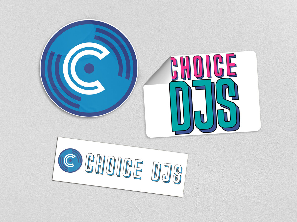 Sticker branding mockup for wedding DJ