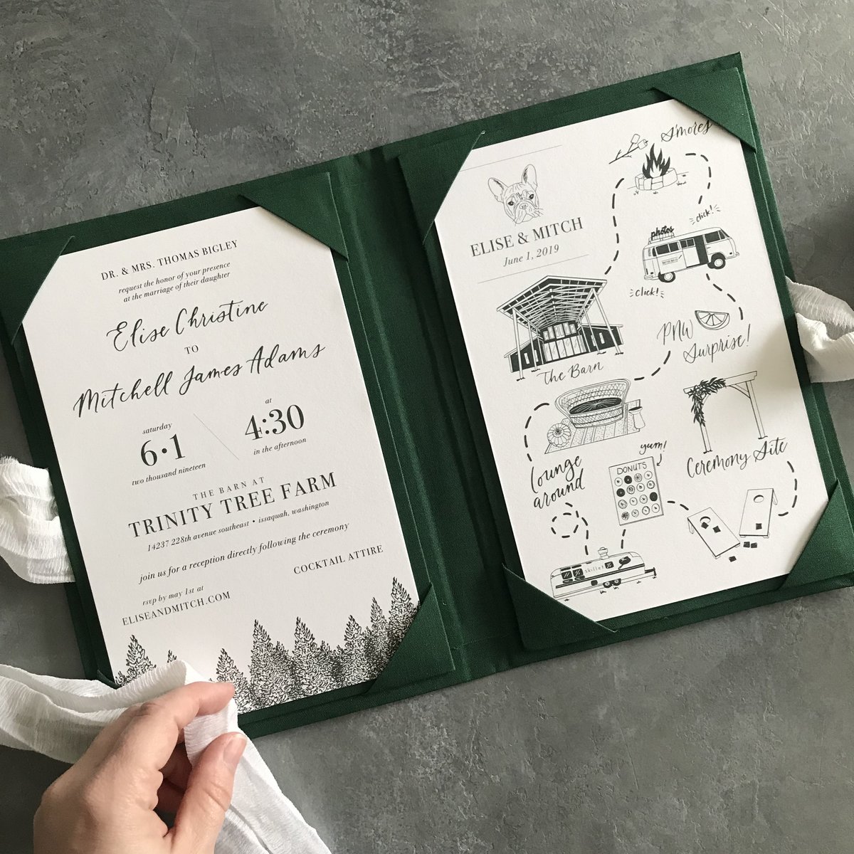 letterpress wedding invitation seattle