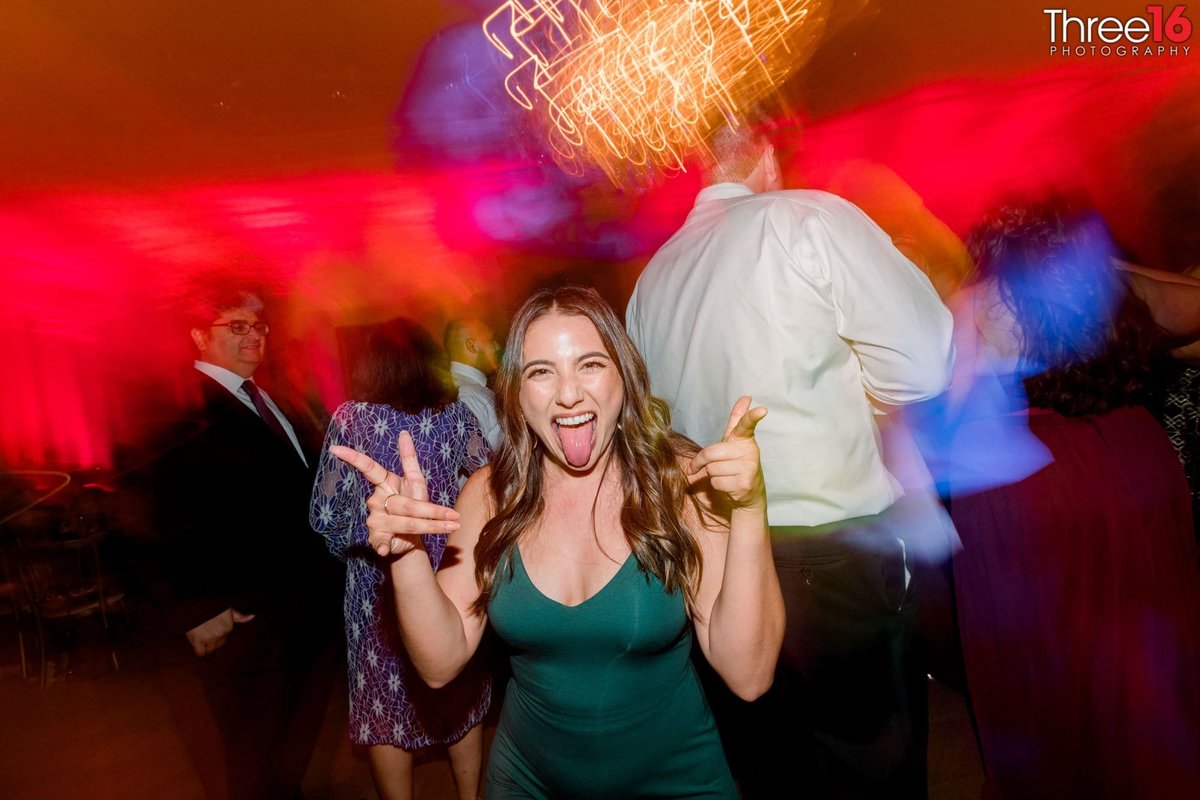 Wedding Guest having a fun time at the reception