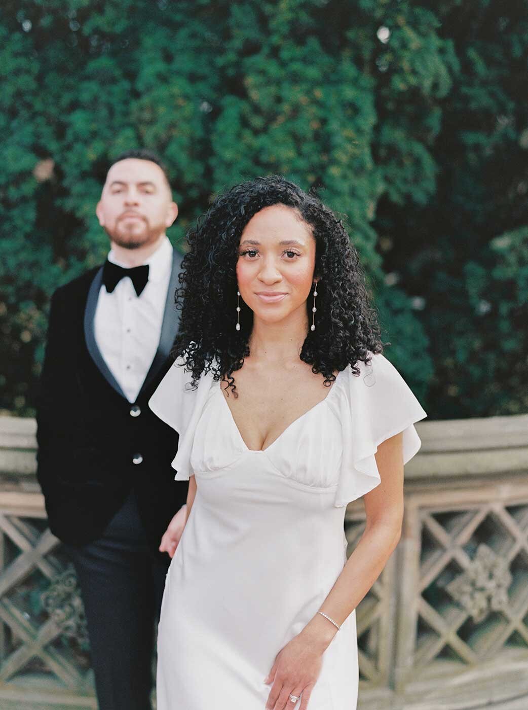 Black Bride in Wedding Dress in Central Park NYC