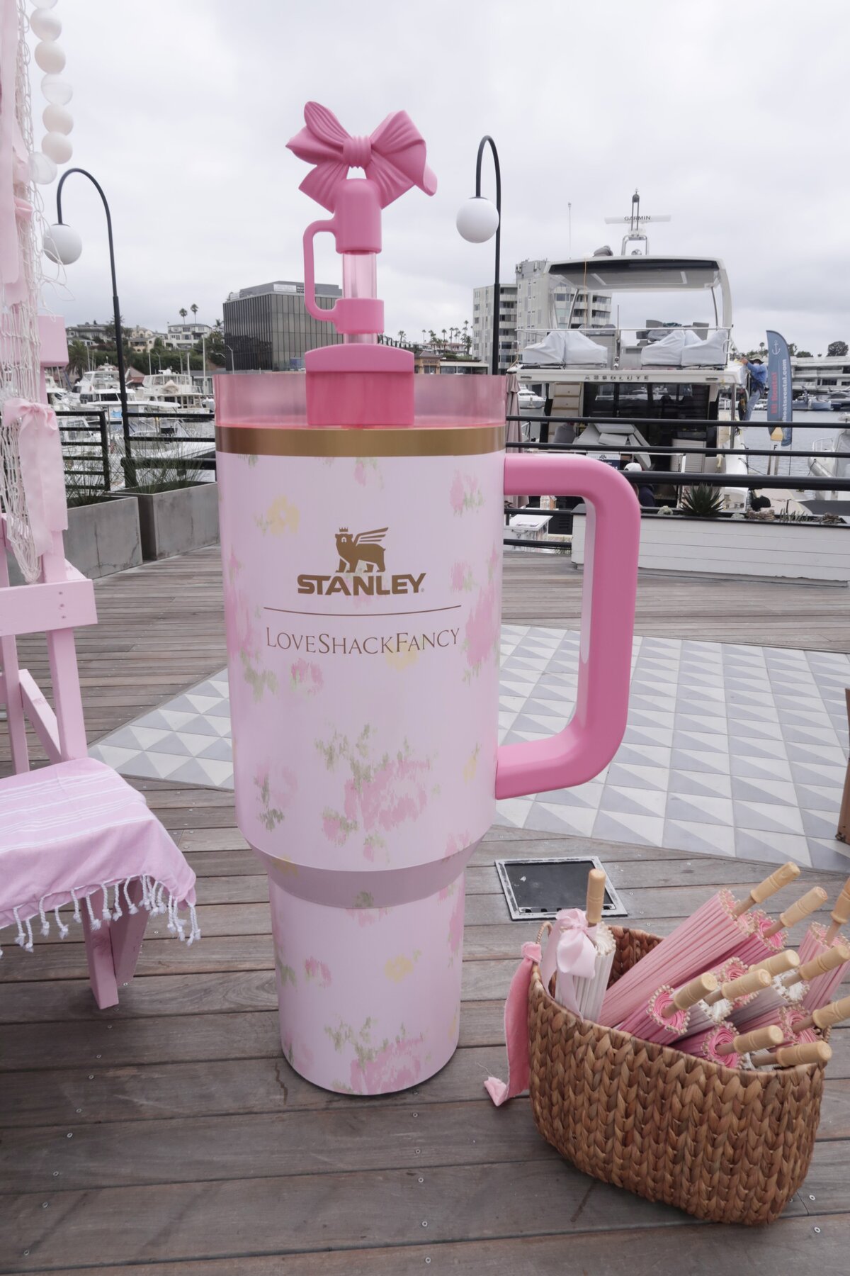 LoveShackFancy waterfront installation by The Works Collective | experiential event design in Newport Beach, California.
