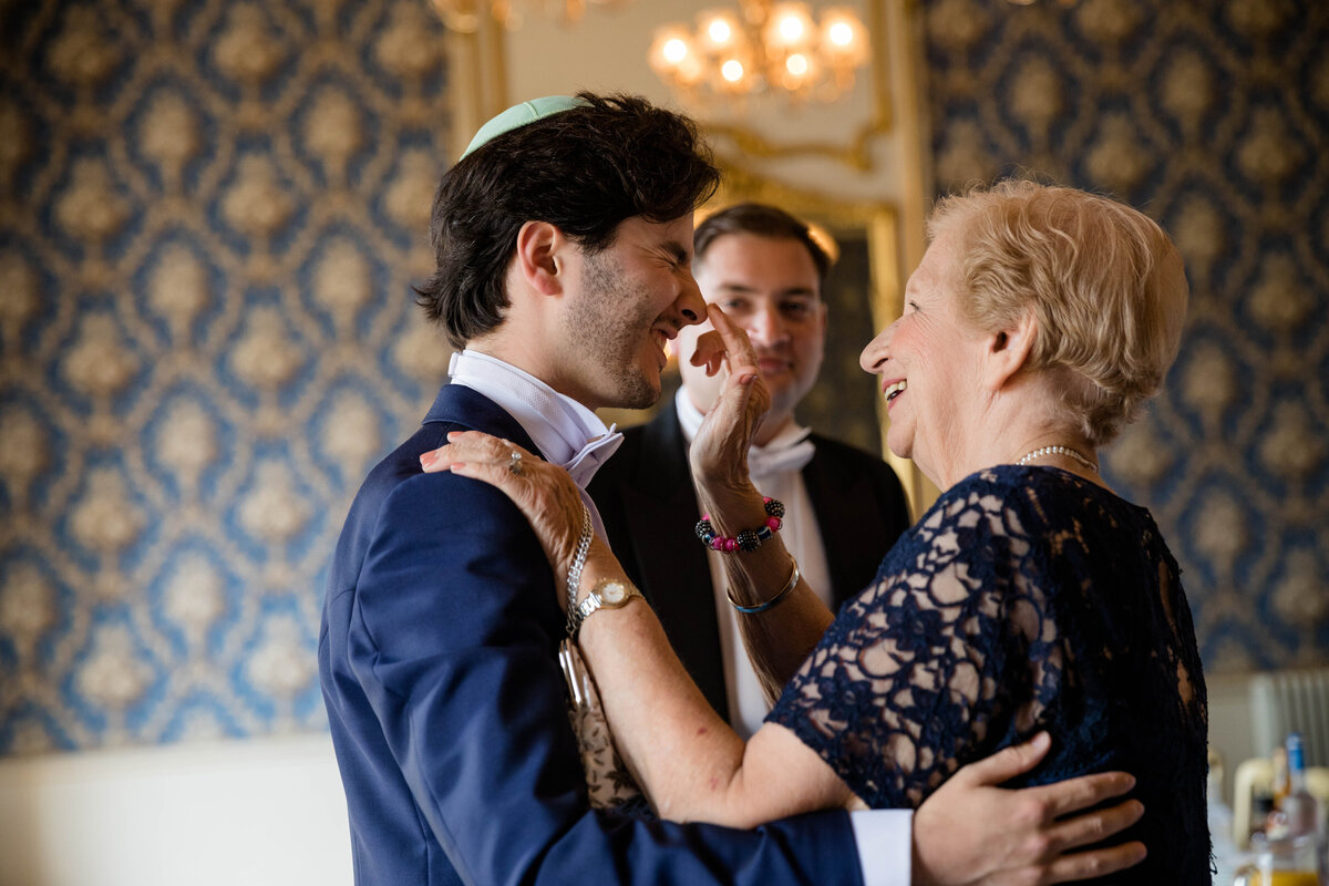 The Groom and his Grandmother hugging