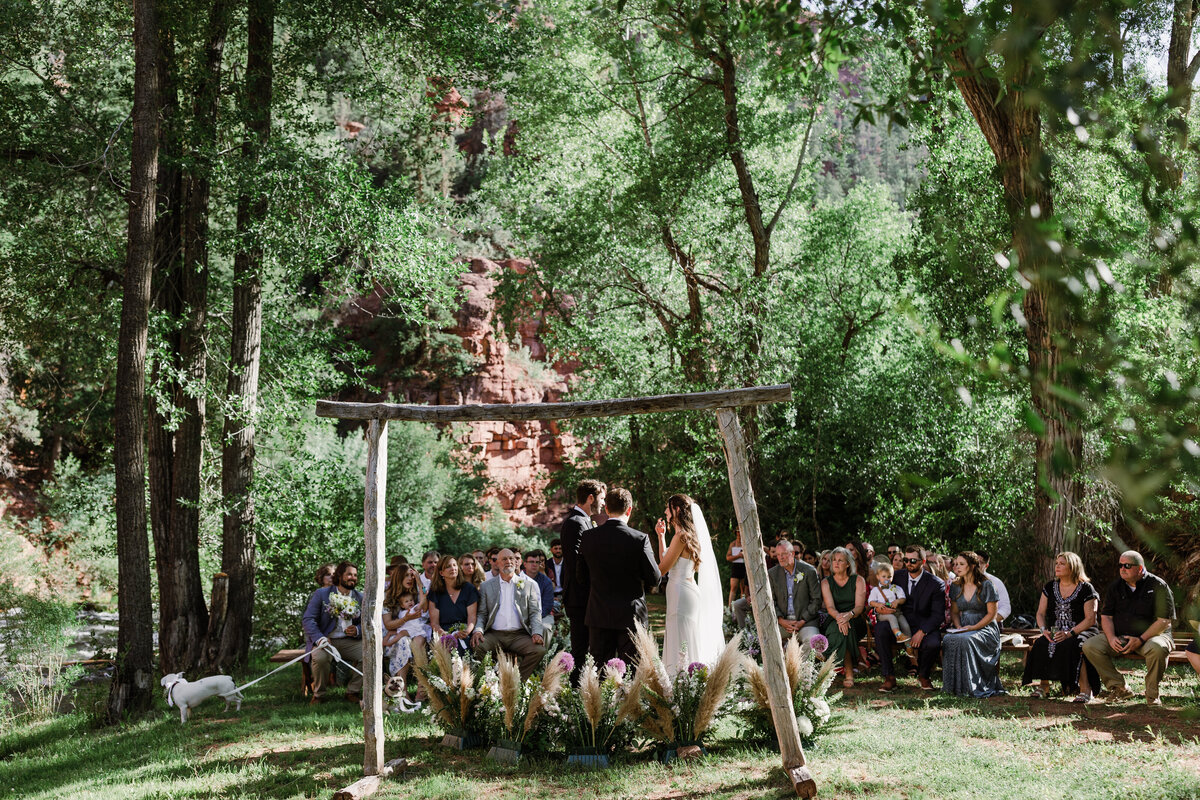 Wedding ceremony at Dallenbach Ranch Colorado Wedding
