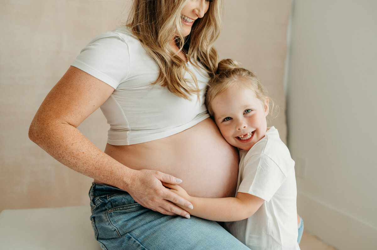 Pregnant Mom and Daughter