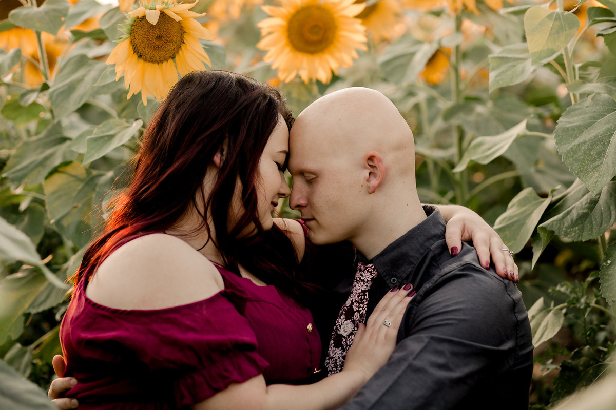 Engagement session in the sunflower field0027
