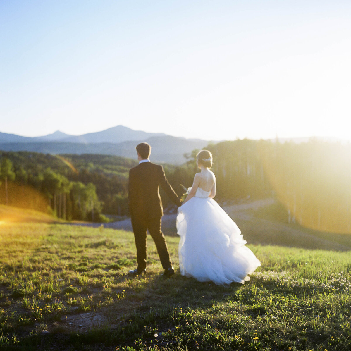 Telluride Bride and Groom Outside