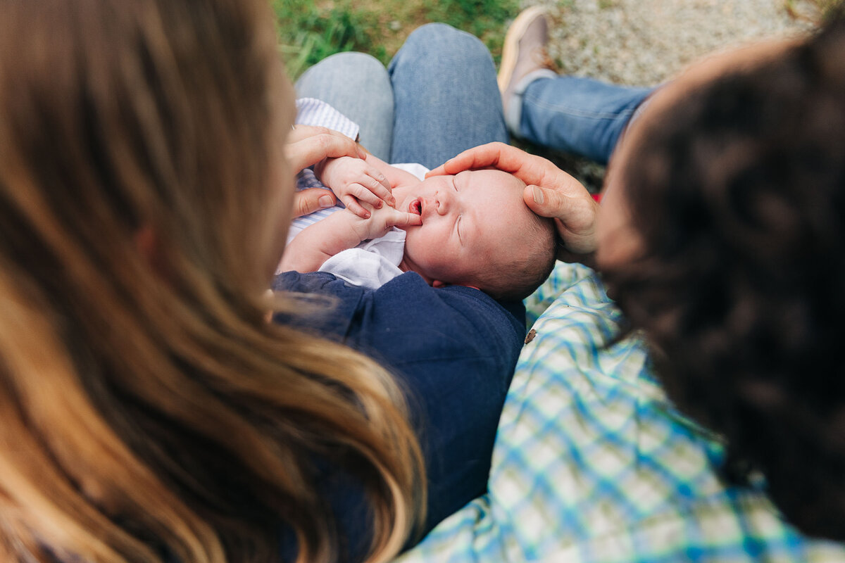 newborn with parents  Raleigh Newborn Photographer