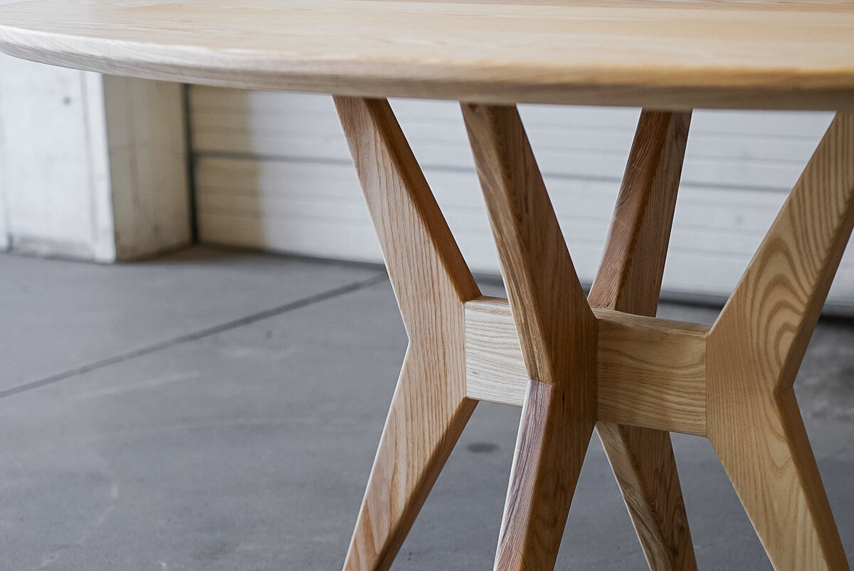 Geometric Custom Ash DIning Table Base