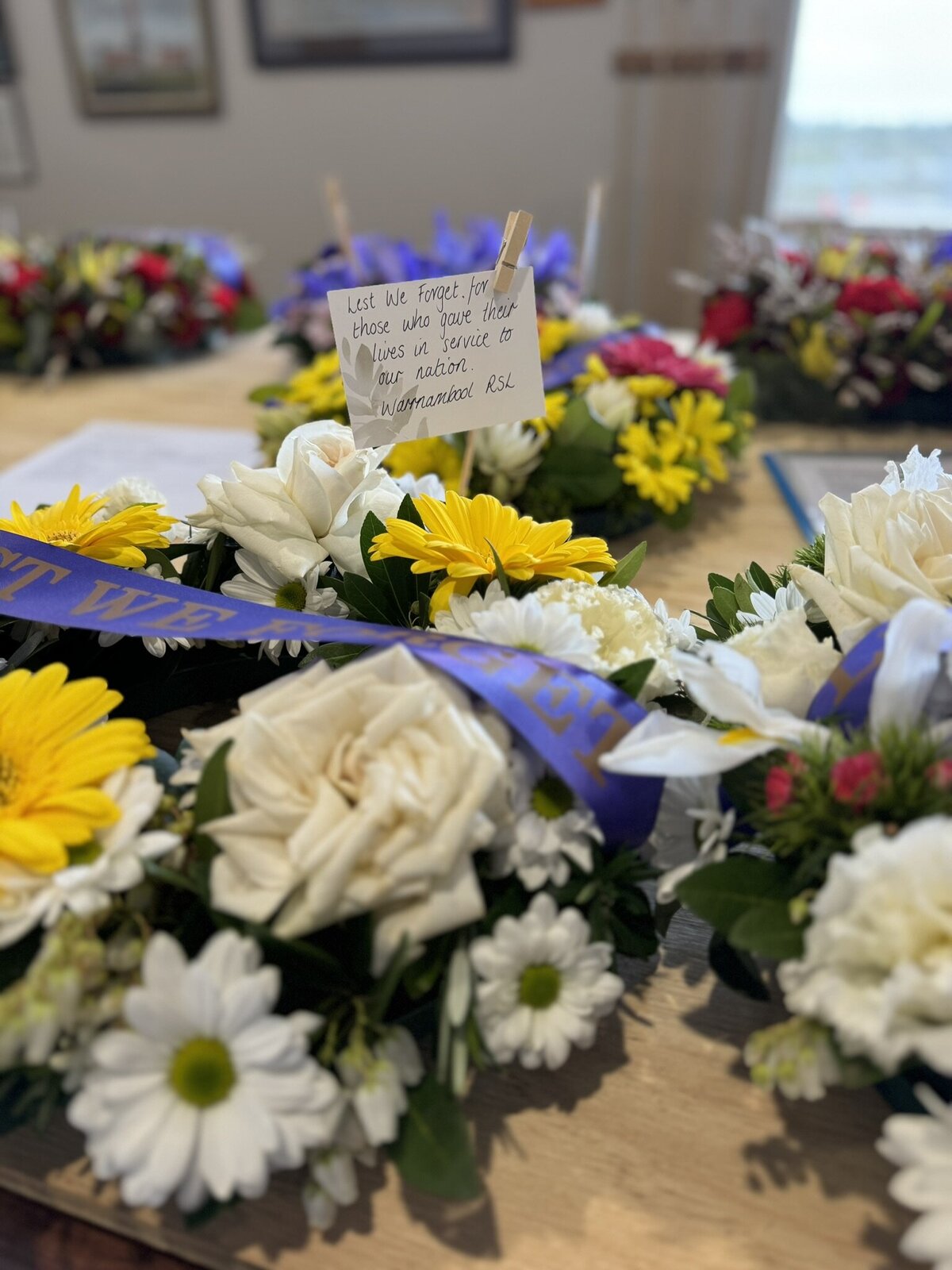 Vietnam veterans day wreath at the Warrnambool RSL