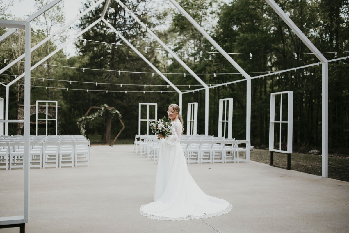 Outdoor Ceremony with beautiful hair and makeup by Kayla Walters