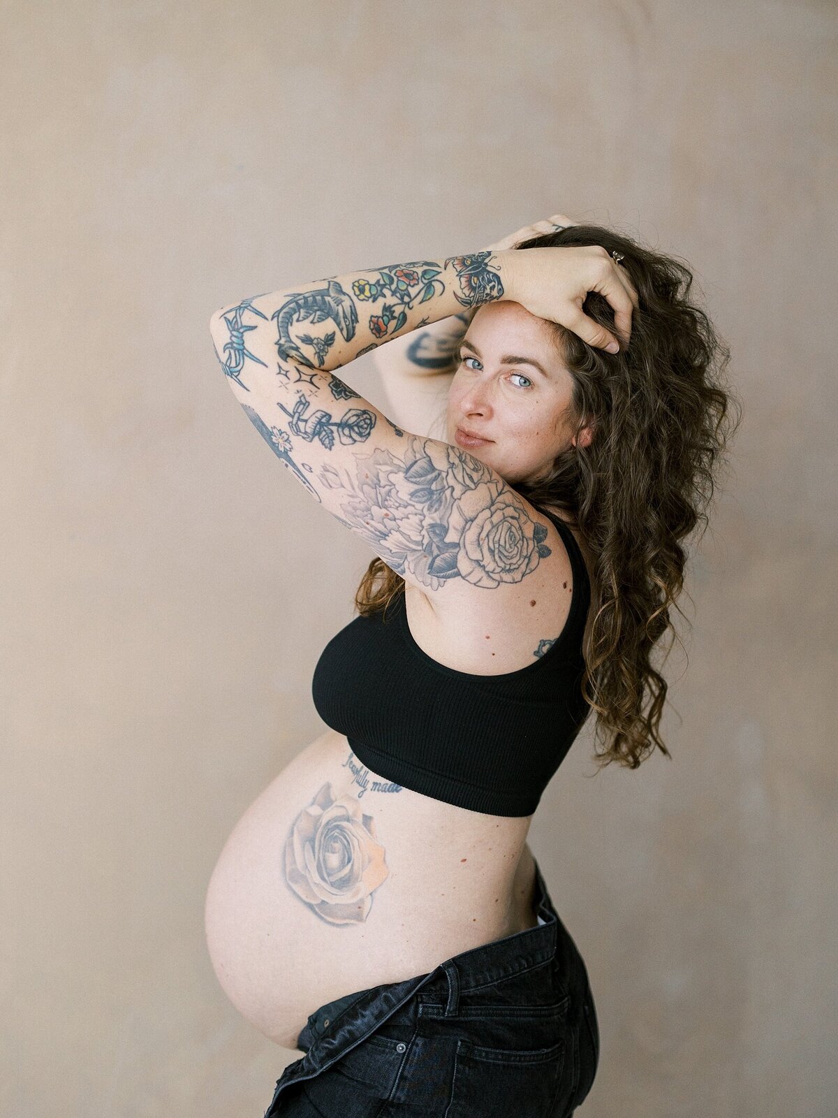 BrennaP-Studio Maternity Session-030724-Casie Marie Photography-84