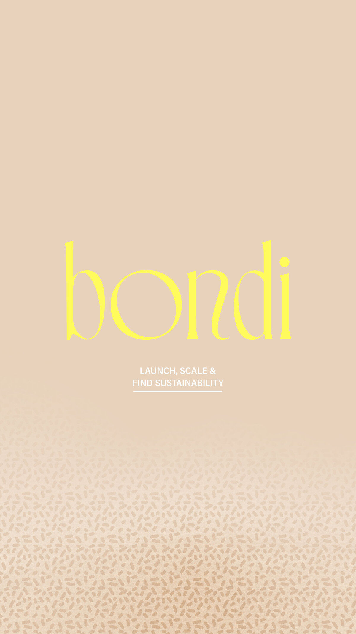 Yellow Bondi Marketing logo on a tan textured background