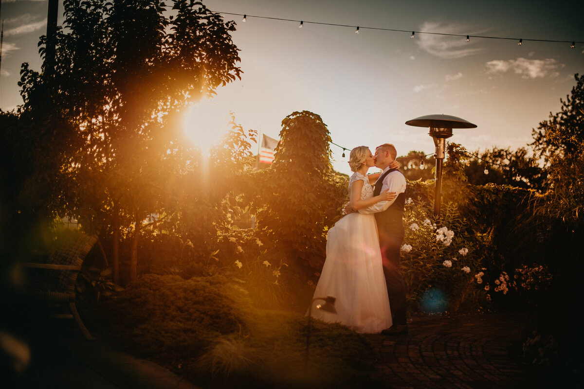 Sunset Garden Wedding Photo