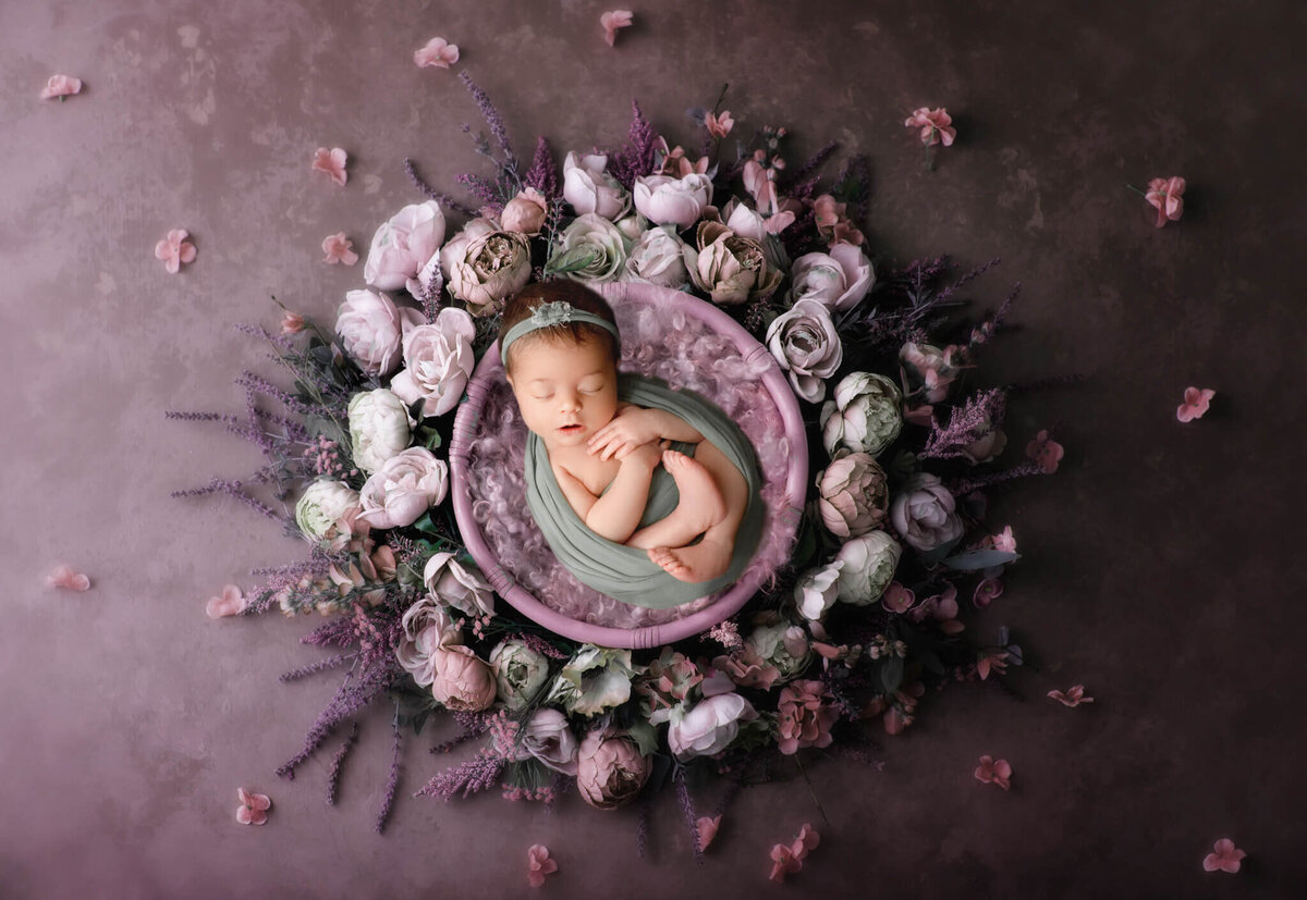 composite image designed by hamilton newborn photographer, White Orchid Photography