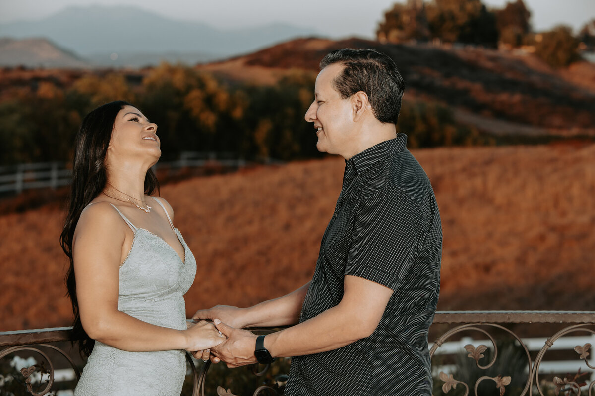 Riverside Couple Handhold Outdoor