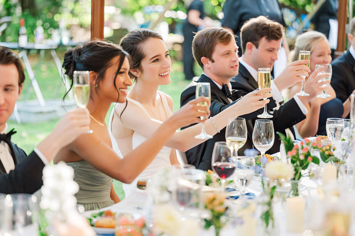 wedding party toasts at frick 