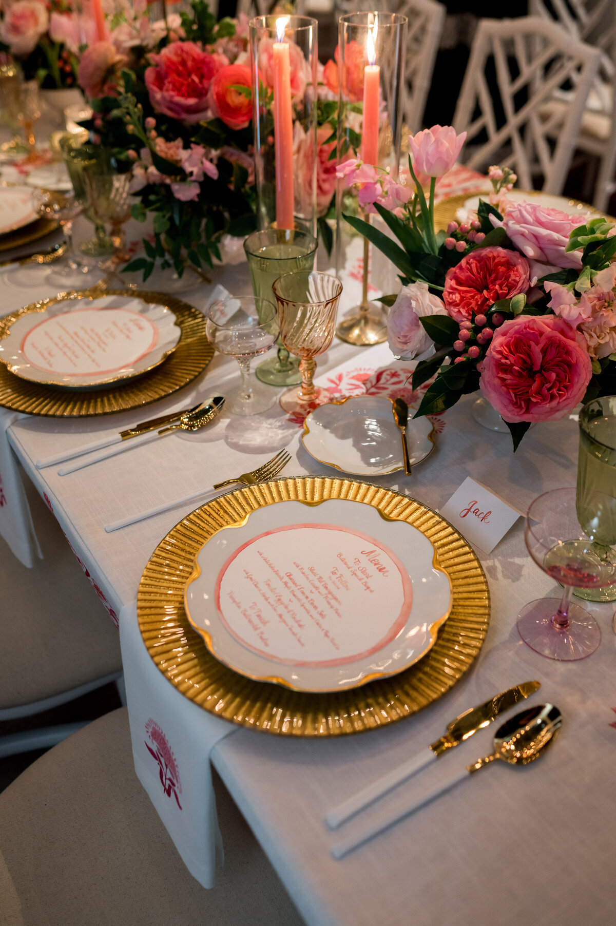 Chicago Illuminating Company Wedding with Pink Block Print Linens_40