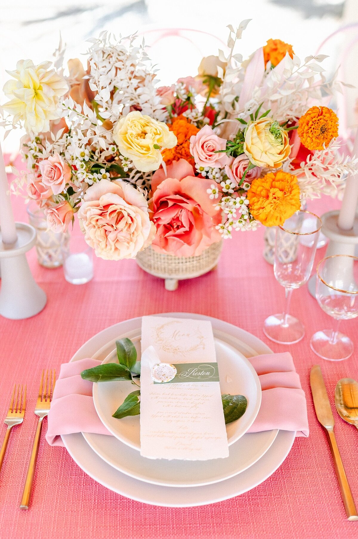 Pink Themed Wedding Reception