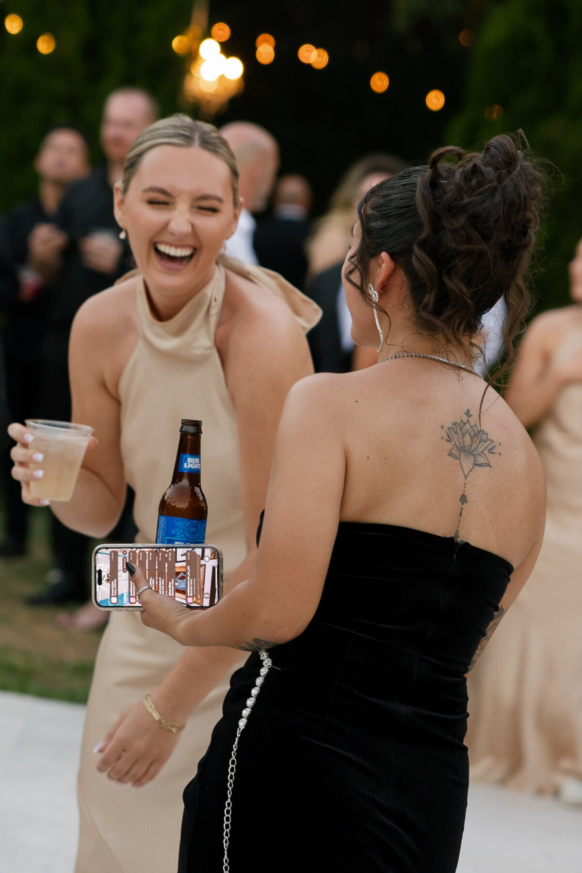 girls laughing during reception at La Casa Toscana Wedding Venue Fort Myers Florida