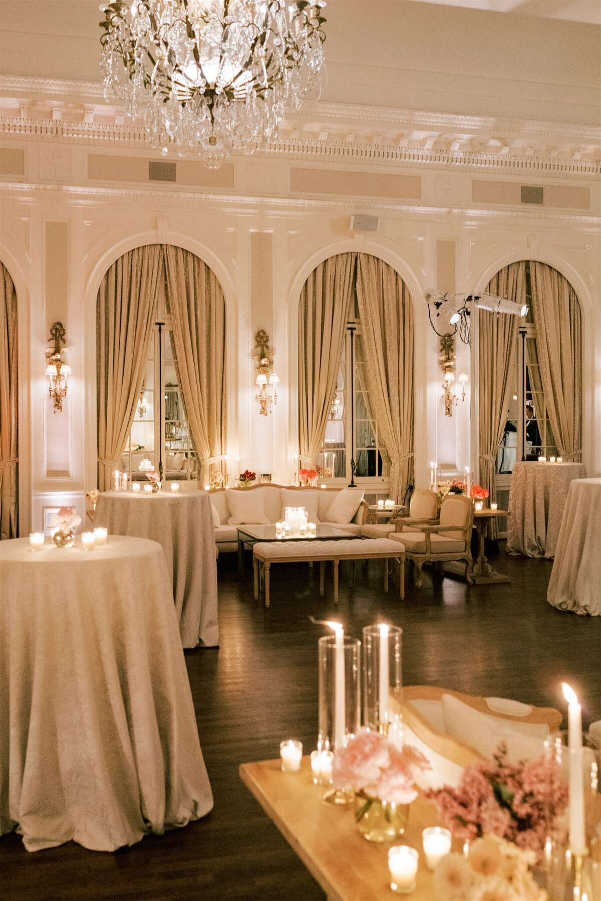 Cocktail style wedding reception at private club on Upper East Side