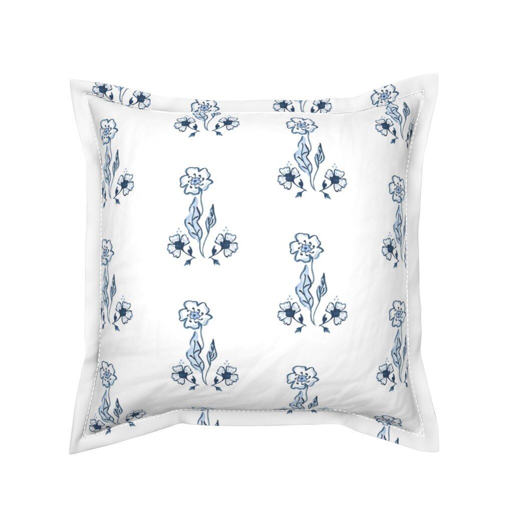 Floral-Watercolor-Flanged-Pillow