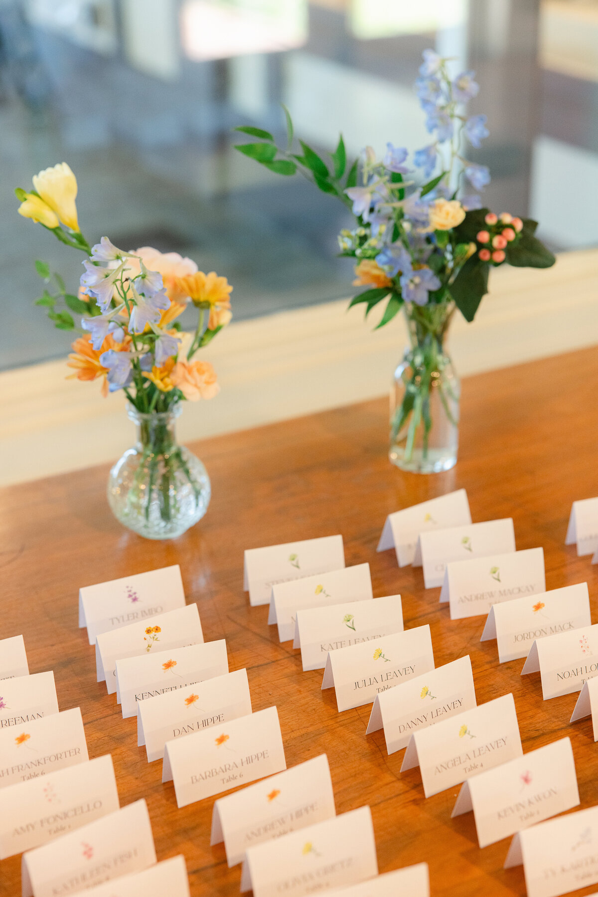 wedding-escort-card-display-saint-clememts-castle